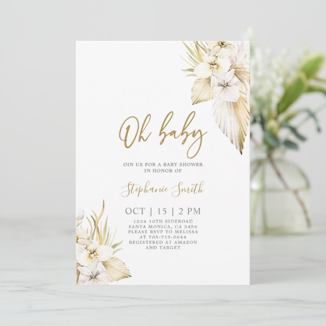 Invitación del Chica de Baby Shower del desierto d (Anverso de pie)