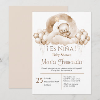 Invitación del Chica de Baby Shower español