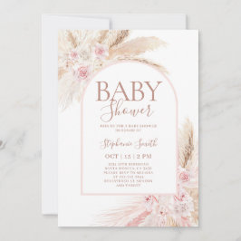 Invitación del Chica de Baby Shower Pampas Arch Ro