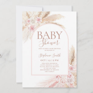Invitación del Chica de Baby Shower Pampas Arch Ro