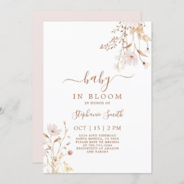 Invitación del Chica de Baby Shower Wildflower