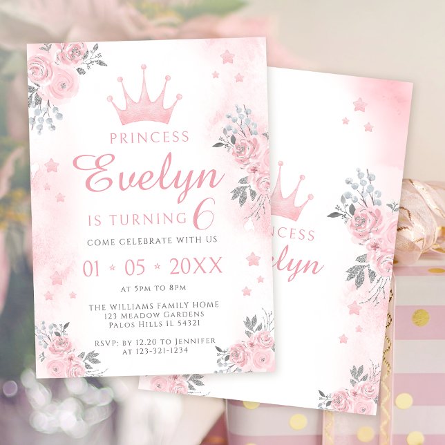 Invitación del chica de cumpleaños de princesa de  (Subido por el creador)