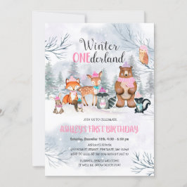 Invitación del Chica de cumpleaños Woodland ONEder