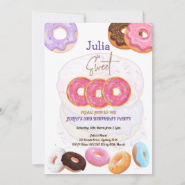 Invitación del chica de Donut 3 de cumpleaños