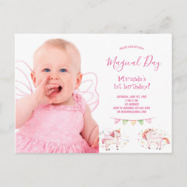 Invitación del chica de fiesta de cumpleaños de Un