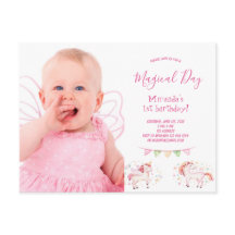 Invitación del chica de fiesta de cumpleaños de Un