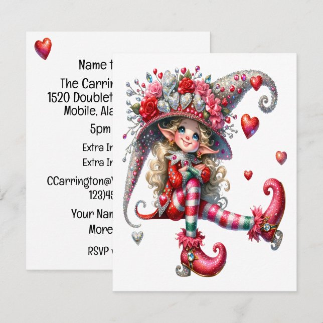Invitación del Chica de la mascarada de bonito (Anverso / Reverso)