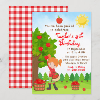Invitación del Chica de pelo rojo de cumpleaños de
