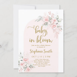 Invitación del Chica de Rubor Boho Arch Baby Showe