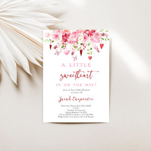 Invitación del Chica de San Valentín Floral Baby S