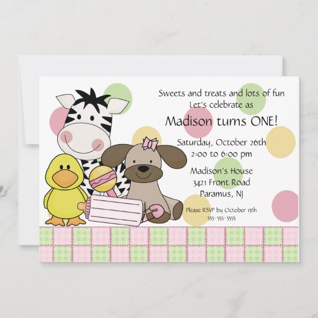 Invitación del chica del cumpleaños de los (Anverso)