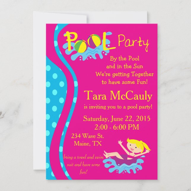Invitación del Chica del Fiesta del grupo (Anverso)