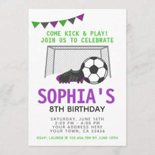 Invitación del chica del fútbol, fiesta de