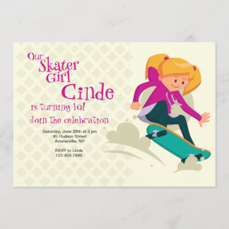 Invitación del Chica del patinador