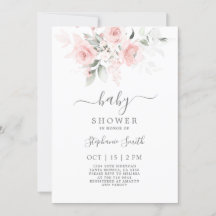 Invitación del Chica Rubor Pink Floral Baby Shower