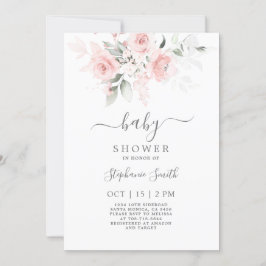 Invitación del Chica Rubor Pink Floral Baby Shower