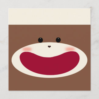 Invitación del chico del mono de sock