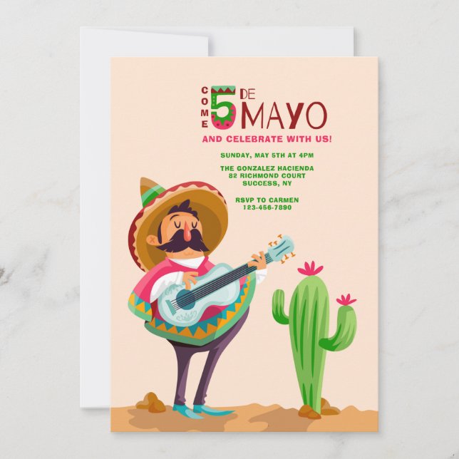 Invitación del Cinco de Mayo (Anverso)