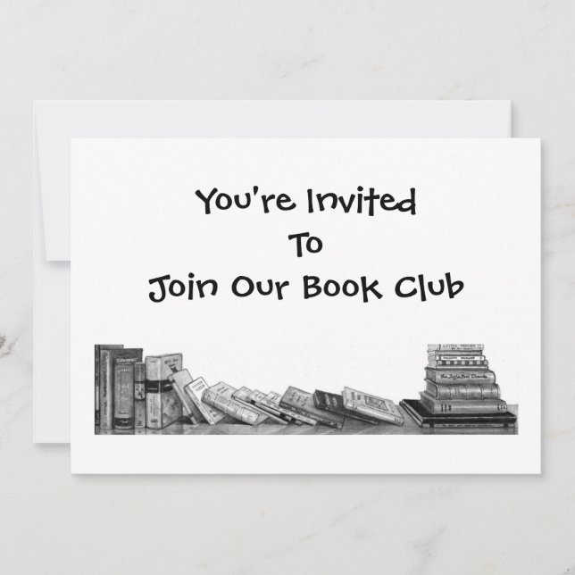 INVITACIÓN DEL CLUB DE LIBROS: DIBUJO PENCIL, LIBR (Anverso)