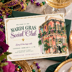 Invitación del Club Social de Mardi Gras de Nueva
