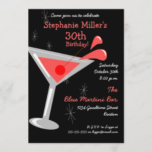 Invitación del cóctel de Martini del cumpleaños