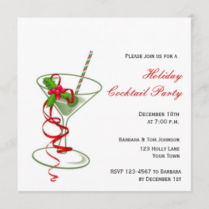 Invitación del cóctel de Martini del día de fiesta