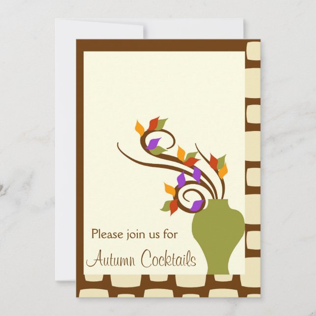 Invitación del cóctel del otoño (Anverso)
