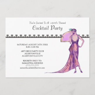 invitación del cóctel del tema de los años 20