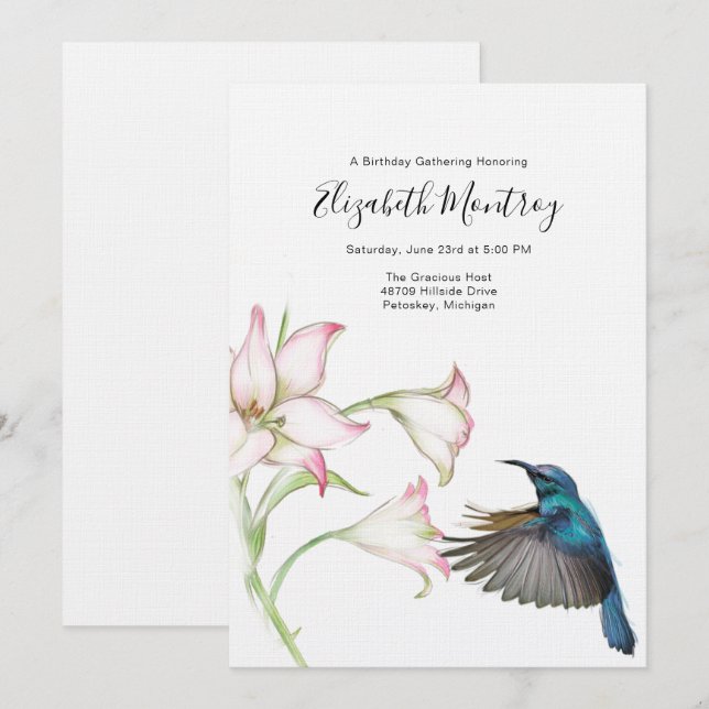 Invitación del colibrí (Anverso / Reverso)