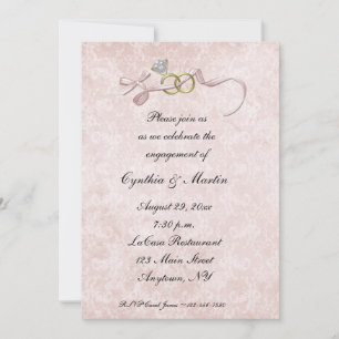 Invitación del compromiso de los anillos de bodas