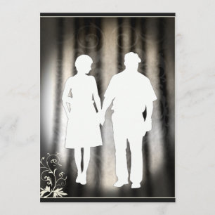 Invitación del compromiso o de boda de la silueta