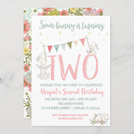 Invitación del conejito, invitación del cumpleaños