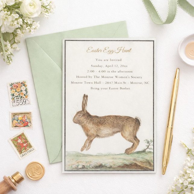 Invitación del conejo de Pascua vintage - búsqueda (Subido por el creador)