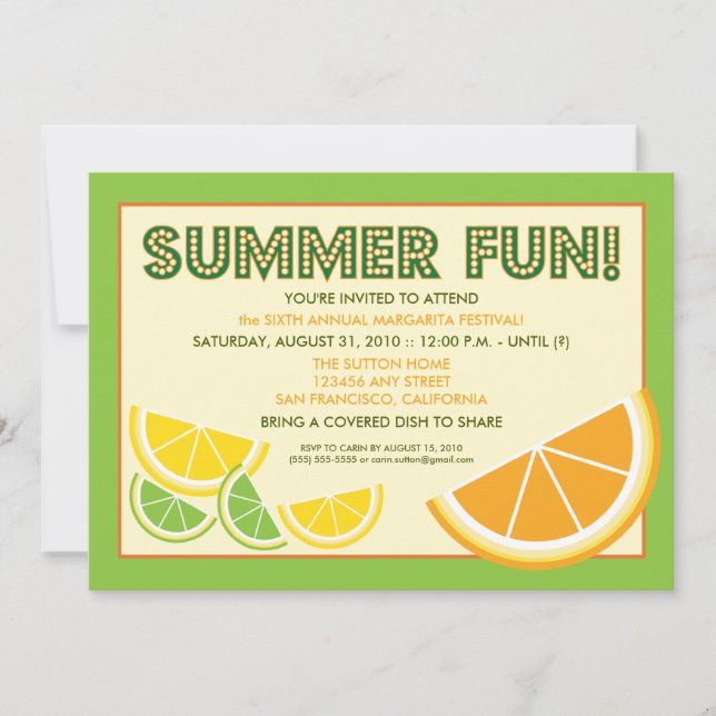 Invitación del Cookout de la diversión del verano (Anverso)