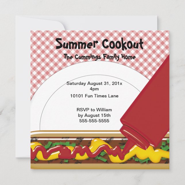 Invitación del Cookout del verano (Anverso)