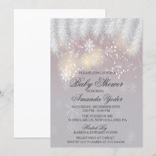 Invitación del copo de nieve del invierno de Baby
