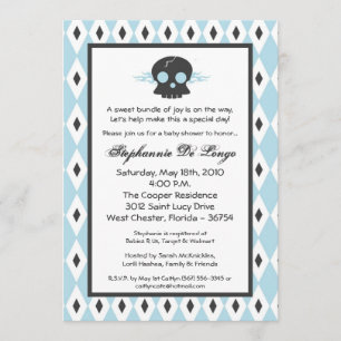 invitación del cráneo EMO Baby Shower del punk