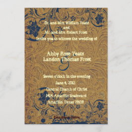 Invitación del cuero y de la boda del cordón