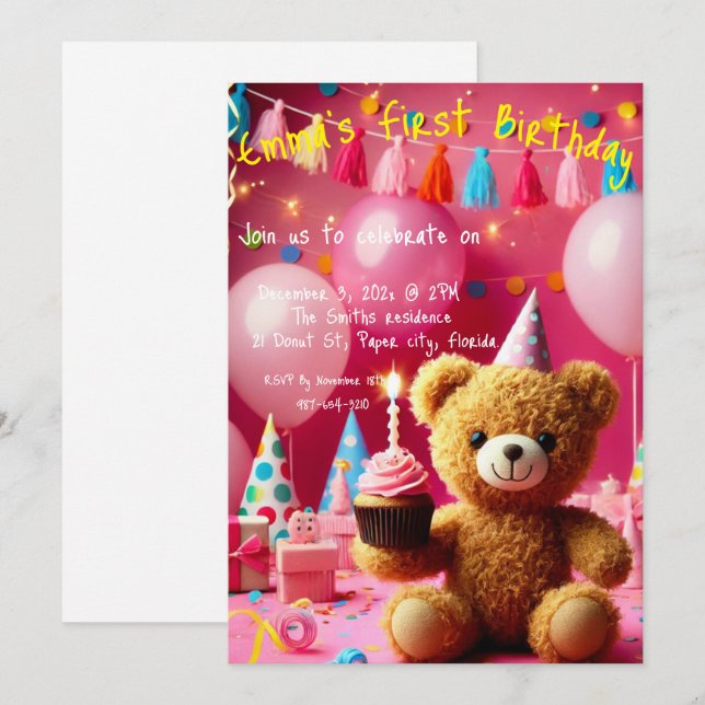 INVITACIÓN DEL CUMPLEAÑOS (Anverso / Reverso)