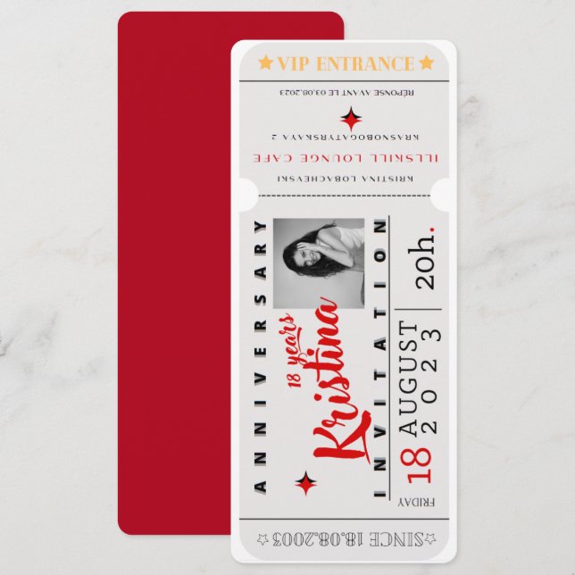 INVITACIÓN DEL CUMPLEAÑOS (Anverso / Reverso)