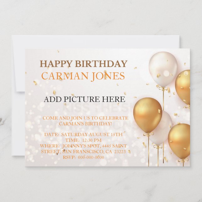 INVITACIÓN DEL CUMPLEAÑOS (Anverso)