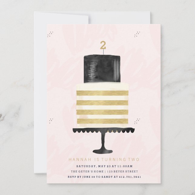 INVITACIÓN DEL CUMPLEAÑOS - CAMA Y VELA (Anverso)