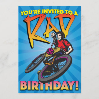 Invitación del cumpleaños de 5 x 7 BMX