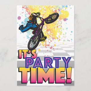 Invitación del cumpleaños de 5 x 7 BMX