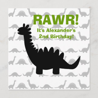 Invitación del cumpleaños de Dino del dinosaurio