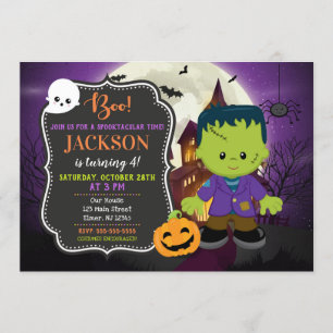 Invitación del cumpleaños de Frankenstein