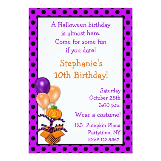 Invitación del cumpleaños de Halloween