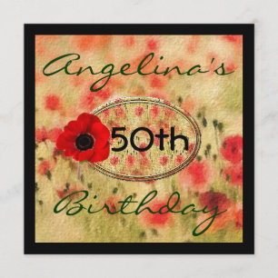Invitación del cumpleaños de la amapola de las