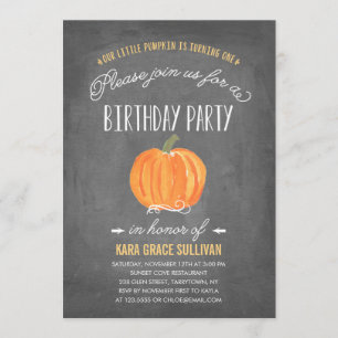 Invitación del cumpleaños de la calabaza el   de