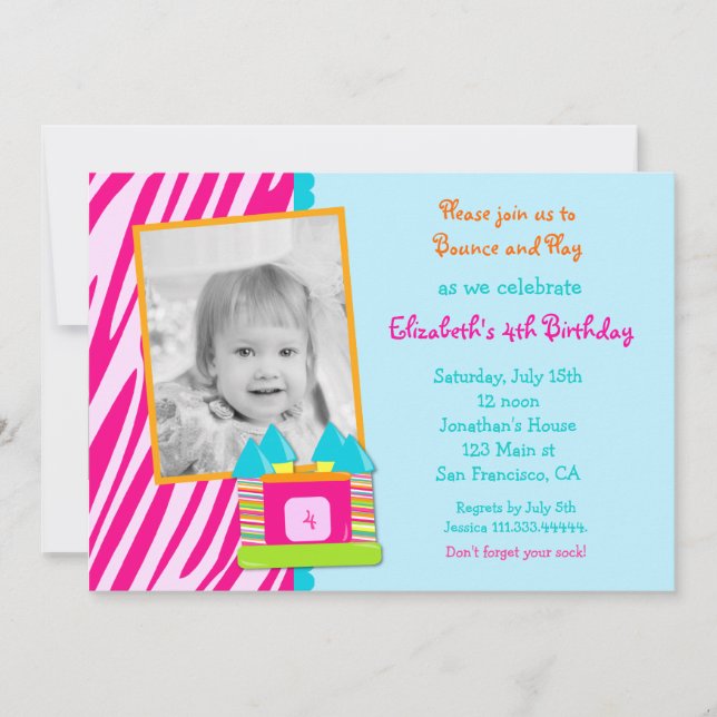 Invitación del cumpleaños de la casa de la (Anverso)